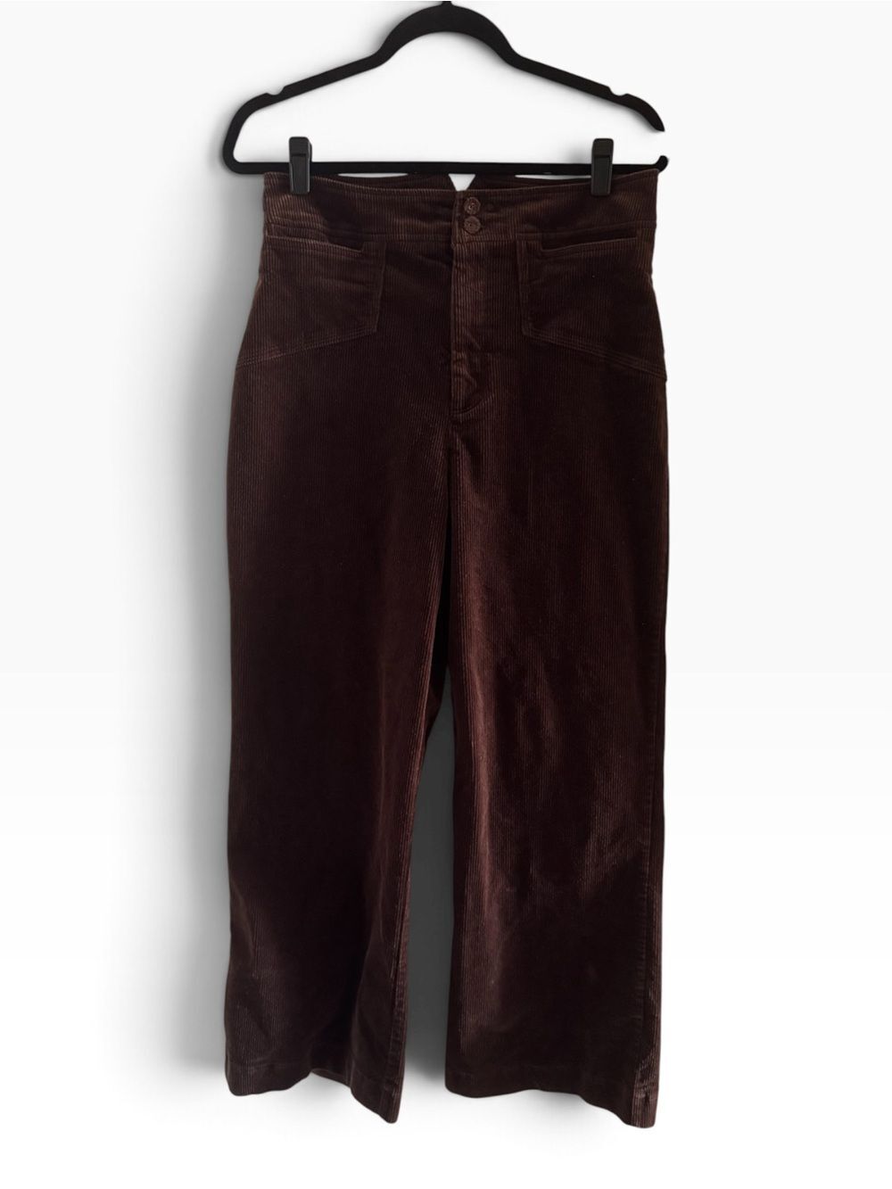 7 For All Mankind Wide Leg Corduroy Pants in Dark Brown